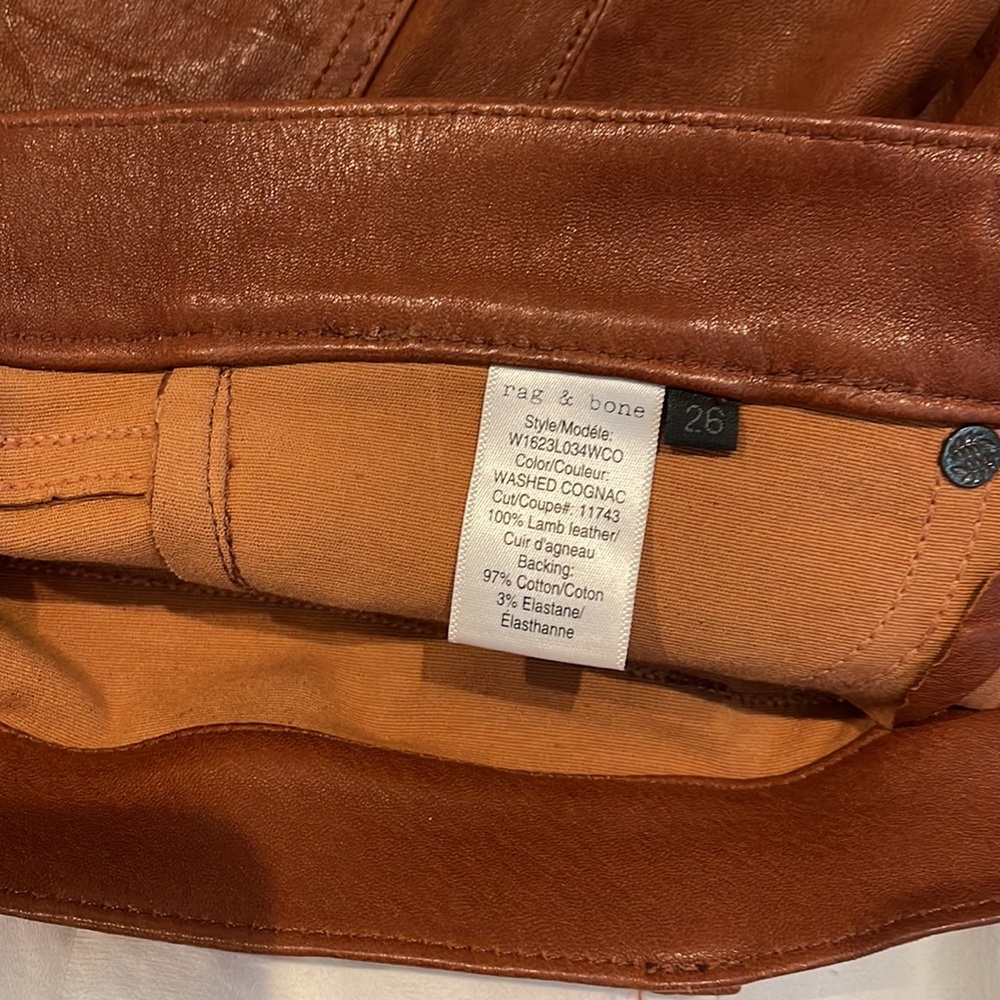 COPY - Rag & Bone leather pants in washed Cognac - Picture 5 of 5